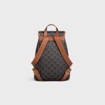 MEDIUM BACKPACK FOLCO IN TRIOMPHE CANVAS AND CALFSKIN TAN - Image 3
